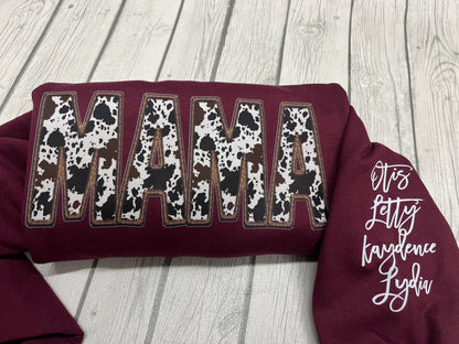 Mama Cowhide Crewneck