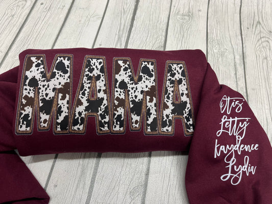 Mama Cowhide Crewneck