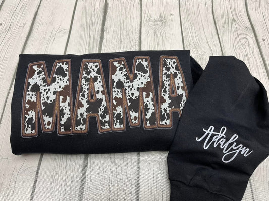 Mama Cowhide Crewneck