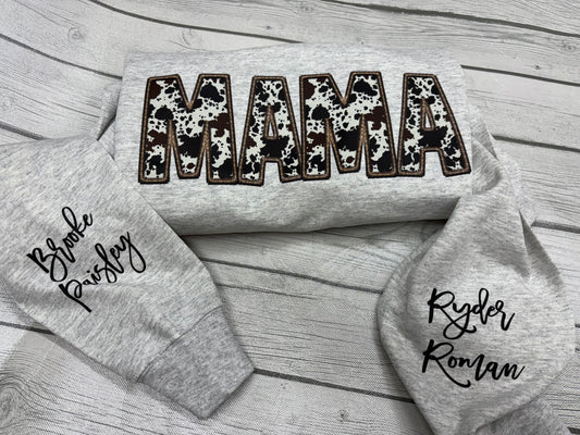 Mama Cowhide Crewneck