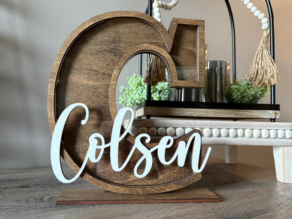 Wooden Letter Initial Piggy Bank