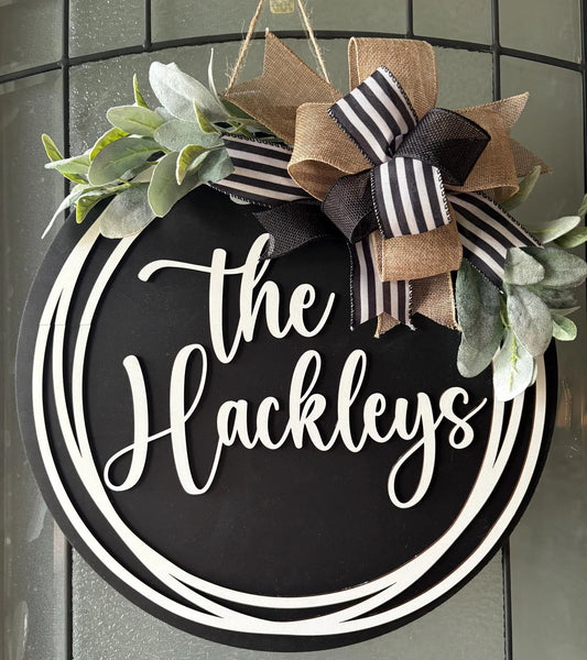 Last Name Door Sign